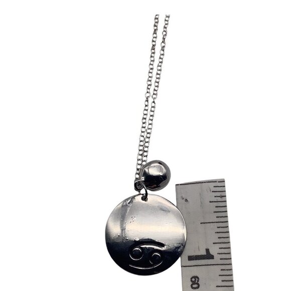 Cancer Zodiac Pendant Necklace With Crystal Charm Silver Tone Chain Adjustable - Picture 4 of 9